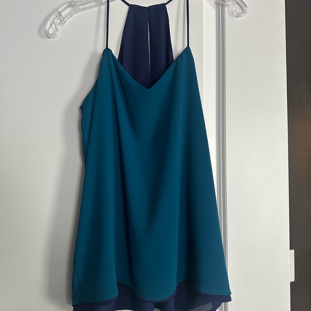 Express Teal and Navy Camisole Top